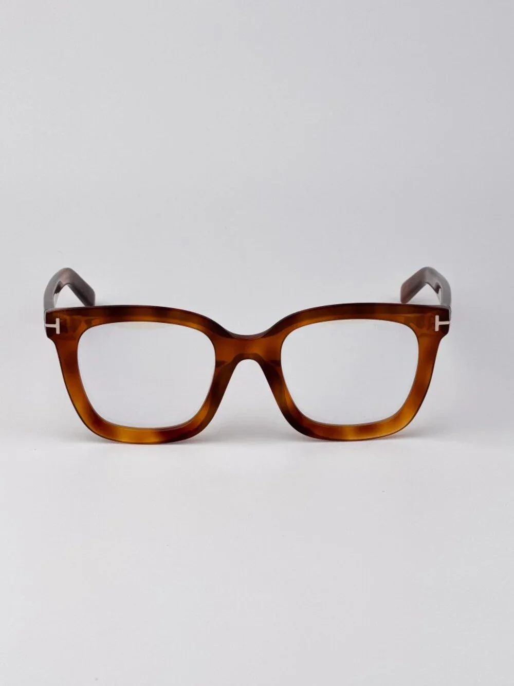 Tom Ford Women’s Eyeglasses Blonde Havana Square FT5880-B 053 Blue Light Block